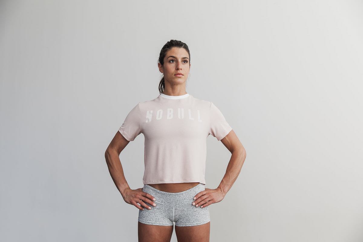 Nobull Boxy Women's T Shirts Rose | Australia (LG1034)